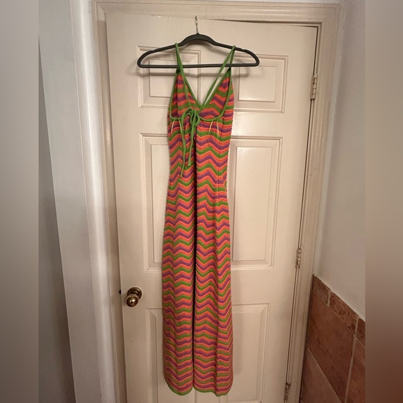 The Wolf Gang Beso Knit Crochet Maxi Dress In Tutti Frutti Large Free People - Picture 8 of 13